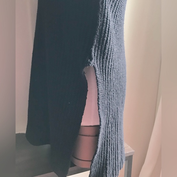 Free People Cozy Ribbed Knit Turtleneck Sweater - Black L - Picture 4 of 7